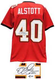 Mike Alstott Signed Red Throwback Custom Jersey