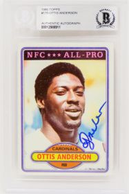 Ottis Anderson Signed Cardinals 1980 Topps Rookie Football Trading Card