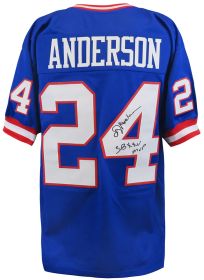 Ottis Anderson Signed Blue T/B Custom Football Jersey w/Super Bowl MVP