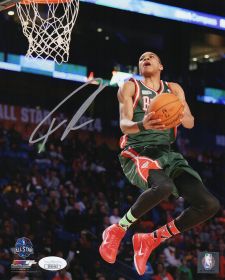 Giannis Antetokounmpo Signed Milwaukee Bucks All Star Game Action Photo