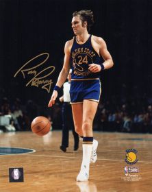 Rick Barry Signed Golden State Warriors Action Photo