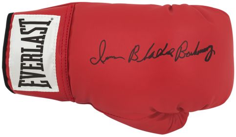 Iran Barkley Signed Everlast Red Full Size Boxing Glove w/Blade (Left-Hand)