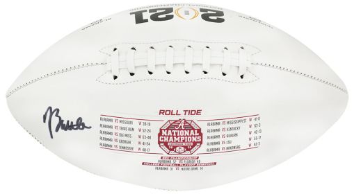 Jordan Battle Signed  Alabama National Champs White Panel Football - (Fanatics)