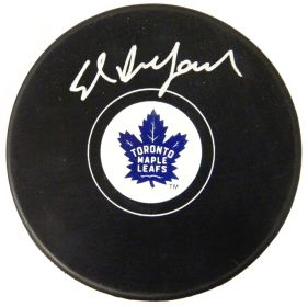 Ed Belfour Signed Toronto Maple Leafs Logo Hockey Puck