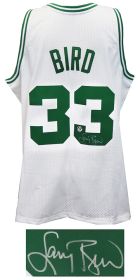 Larry Bird Signed Boston Celtics White Mitchell & Ness NBA Swingman Jersey