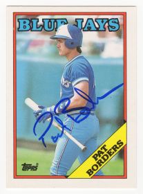 Pat Borders Signed Toronto Blue Jays 1988 Topps Traded Baseball Rookie Card #17T