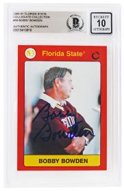 Bobby Bowden Signed Florida State 1990-91 Collegiate Collection Trading Card #59