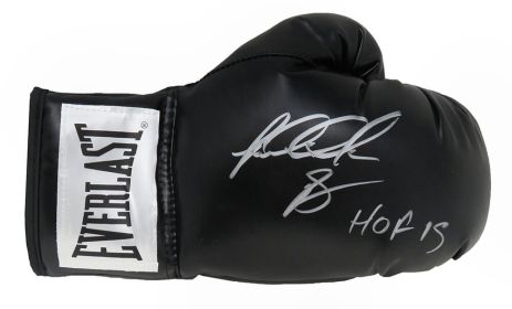 Riddick Bowe Signed Everlast Black Boxing Glove with Hall of Fame 2015