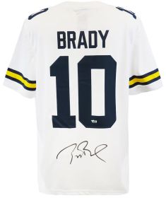 Tom Brady Signed Michigan Wolverines White Nike Jordan Brand Football Jersey