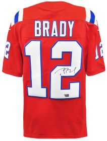 Tom Brady Signed New England Patriots Red Nike Limited Football Jersey