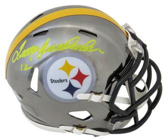 Terry Bradshaw Signed Pittsburgh Steelers Chrome Riddell Mini Helmet