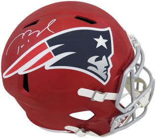 Tom Brady Signed New England Patriots FLASH Riddell Full Size Replica Helmet