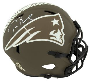 Tom Brady Signed New England Patriots Salute to Service Replica Helmet