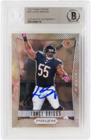 Lance Briggs Signed Chicago Bears 2012 Panini Prizm Football Trading Card #33