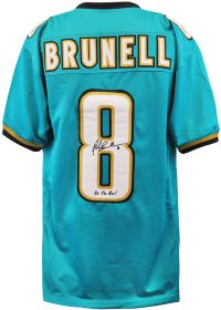 Mark Brunell Signed Teal Custom Football Jersey w/3x Pro Bowl