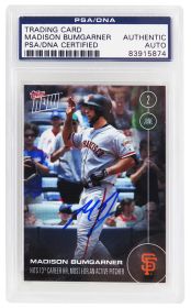 Madison Bumgarner Signed San Francisco Giants 2016 Topps NOW Baseball Card #119