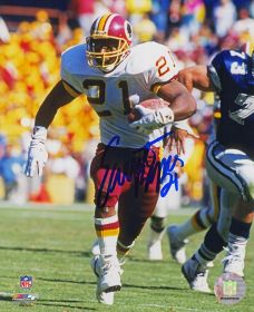 Earnest Byner Signed Redskins Running With Ball Action Photo