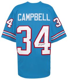 Earl Campbell Signed Blue Throwback Custom Football Jersey