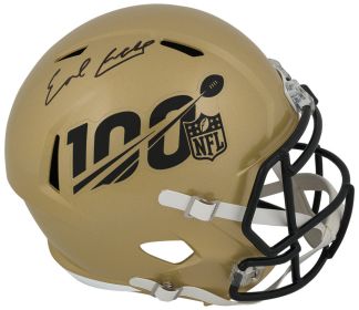 Earl Campbell Signed NFL 100th Season Logo Gold Riddell Replica Helmet