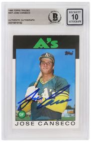 Jose Canseco Signed Oakland A's (Athletics) 1986 Topps Traded Rookie Card #20T