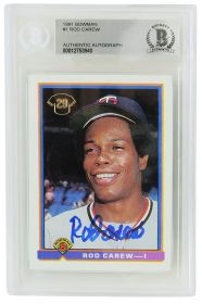 Rod Carew Signed Minnesota Twins 1991 Bowman Baseball Card #1