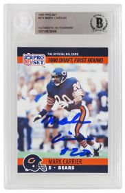 Mark Carrier Signed Chicago Bears 1990 Pro Set Rookie Football Trading Card #674