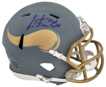 Cris Carter Signed Minnesota Vikings SLATE Riddell Speed Mini Helmet