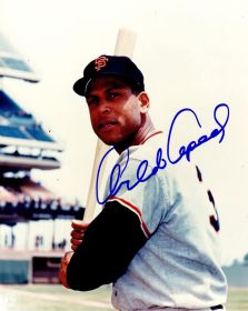 Orlando Cepeda Signed San Francisco Giants Bat Pose Photo