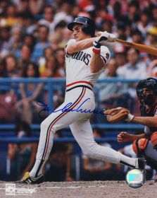 Joe Charboneau Signed Cleveland Indians Swinging Action Photo