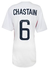 Brandi Chastain Signed White Custom Soccer Jersey