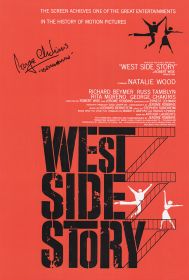 George Chakiris Signed West Side Story Movie Poster w/Bernardo