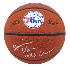 Maurice Cheeks Signed Wilson Philadelphia 76ers NBA Basketball with 1983 Champs