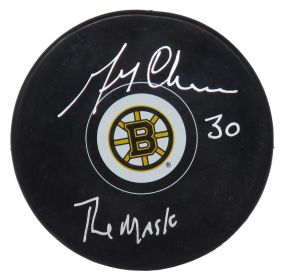 Gerry Cheevers Signed Boston Bruins Hockey Puck w/The Mask