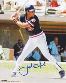 Jack Clark Signed San Francisco Giants Batting Action Photo