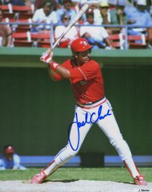 Jack Clark Signed Cardinals Batting Action Photo