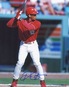 Royce Clayton Signed Cardinals Batting Action Photo