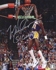 Michael Cooper Signed Los Angeles Lakers Slam Dunk Action Photo w/5x Champs