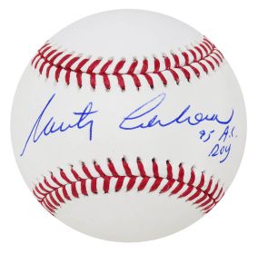 Marty Cordova Signed Rawlings Official MLB Baseball w/95 AL ROY