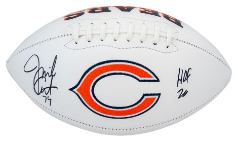 Jim Covert Signed Chicago Bears Jarden White Panel Logo Football w/HOF'20