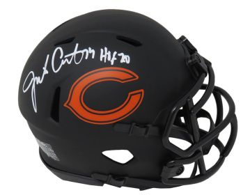 Jim Covert Signed Chicago Bears Eclipse Black Matte Riddell Mini Helmet w/HOF