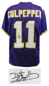 Daunte Culpepper Signed Purple Throwback Custom Football Jersey