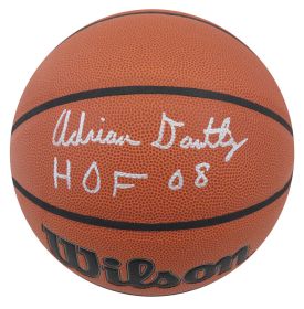 Adrian Dantley Signed Wilson Basketball w/Hall of Fame '08