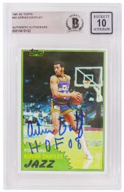 Adrian Dantley Signed Utah Jazz Topps Basketball Card #40 w/Hall of Fame