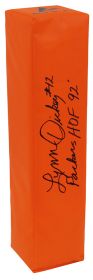 Lynn Dickey Signed BSN Orange Football Endzone Pylon w/Packers Hall of Fame '92