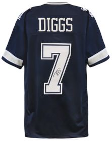 Trevon Diggs Signed Navy Custom Football Jersey