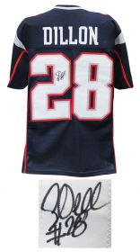 Corey Dillon Signed Navy Custom Football Jersey