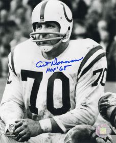 Art Donovan Signed Colts B&W Close Up  Photo w/Hall of Fame '68