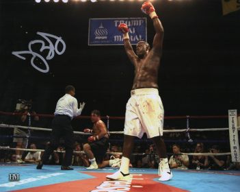 James Buster Douglas Signed Boxing Fight Celebration Photo