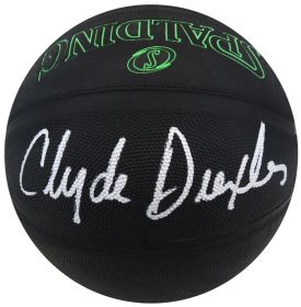 Clyde Drexler Signed Spalding Phantom Black NBA Basketball