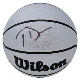 Joe Dumars Signed Wilson Silver Full Size NBA Basketball